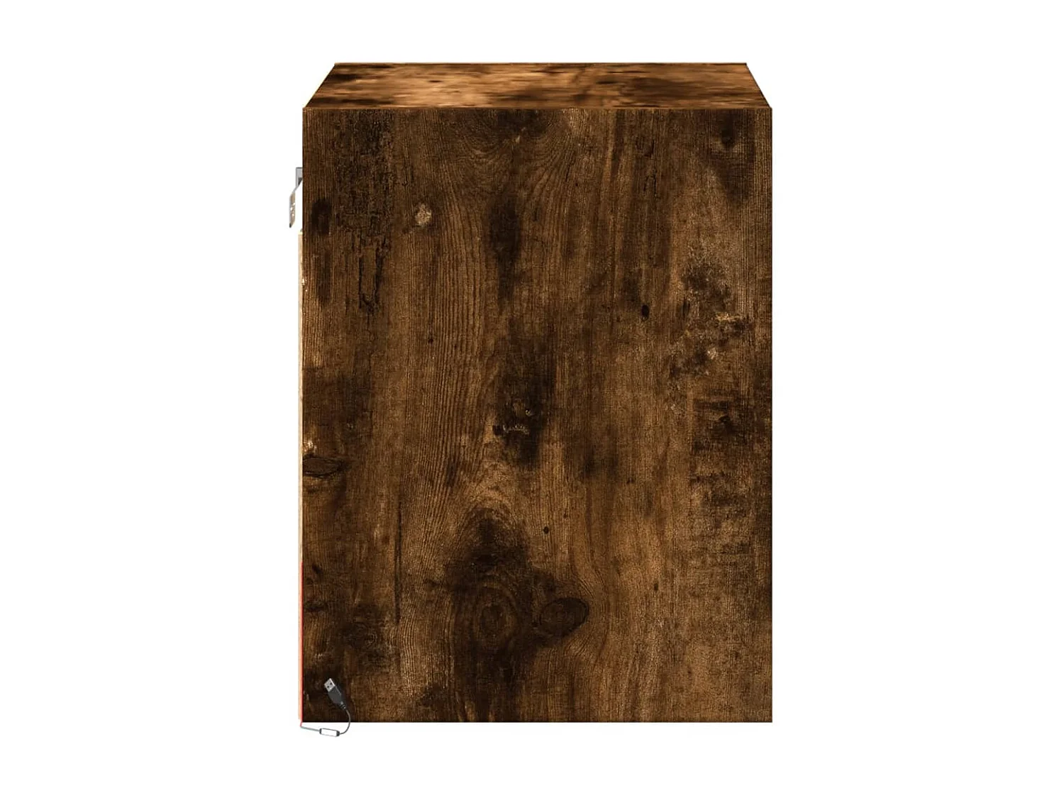 Mesitas de noche | Mesilla de noche de pared con luces LED 2 uds roble ahumado