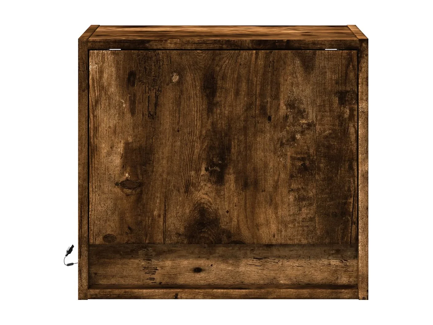 Nachttisch hängend 2er Set mit LED-Leuchten | Wand-Nachttische Räuchereiche SHL70729