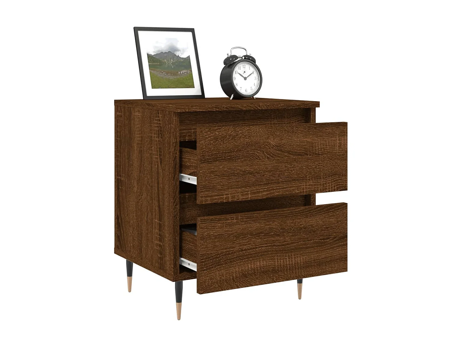 Nachttisch-Beistelltisch Braun Eichen-Optik 40x35x50 cm Holzwerkstoff SHL87945