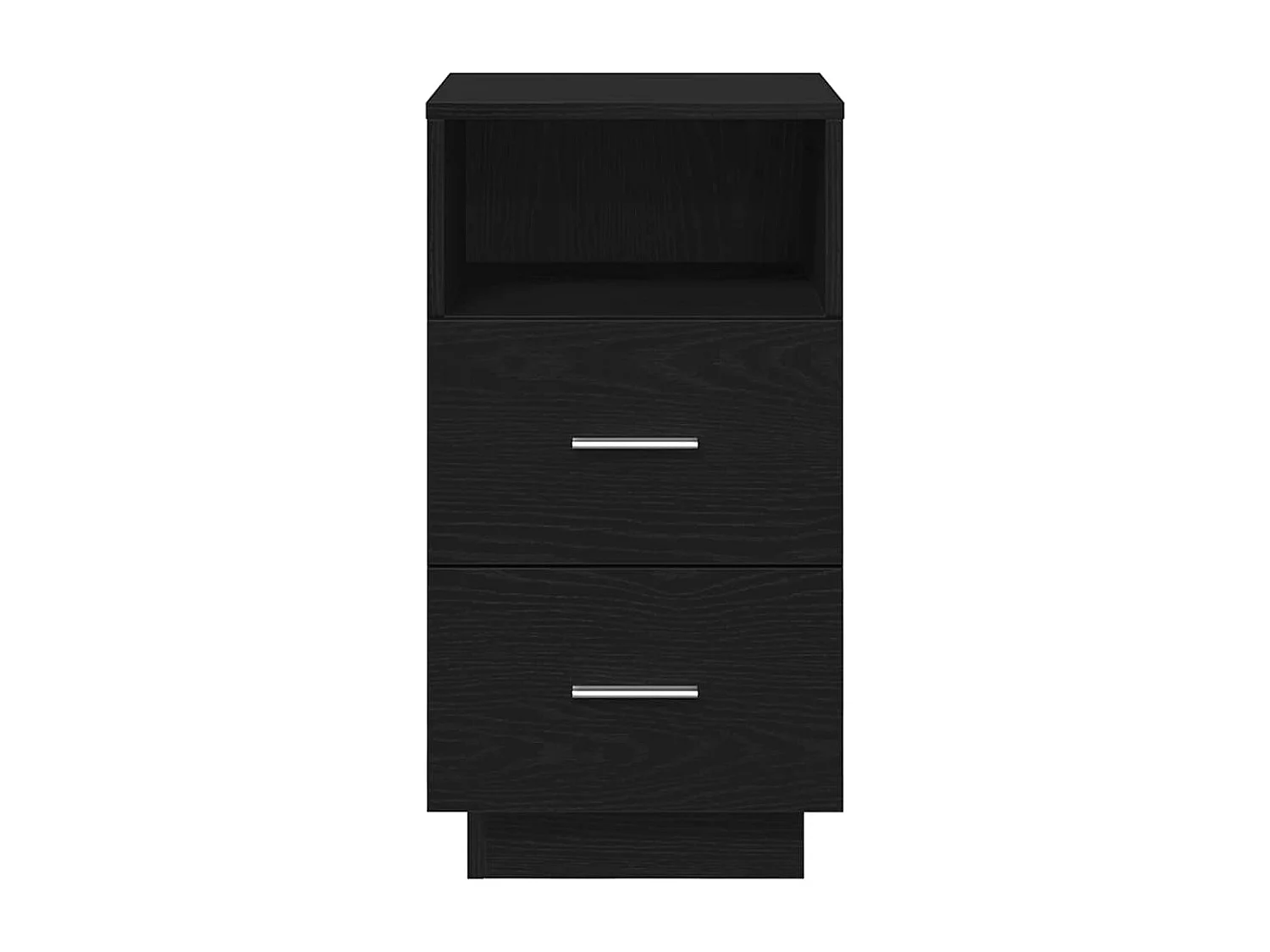 Nachttisch 2er Set-Beistelltisch-Nachttischkommode mit 2 Schubladen Schwarz 36x36x68 cm SHL5682