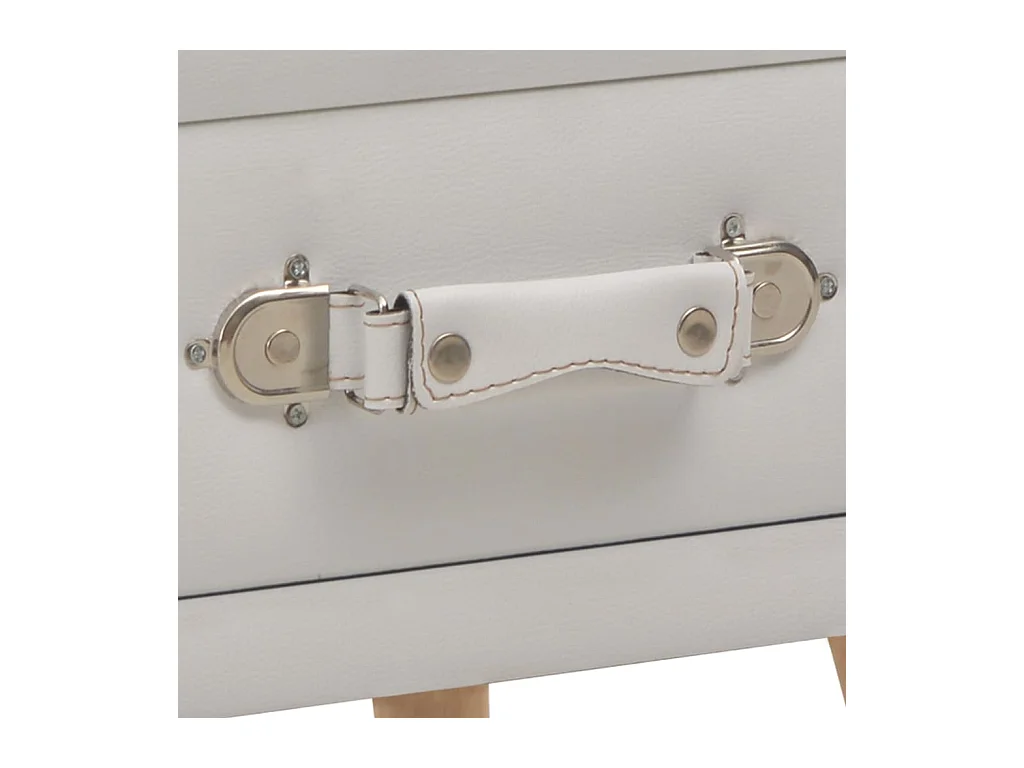 Mesitas de noche | Mesilla de noche 2 unidades 40x35x40 cm cuero sintético blanco