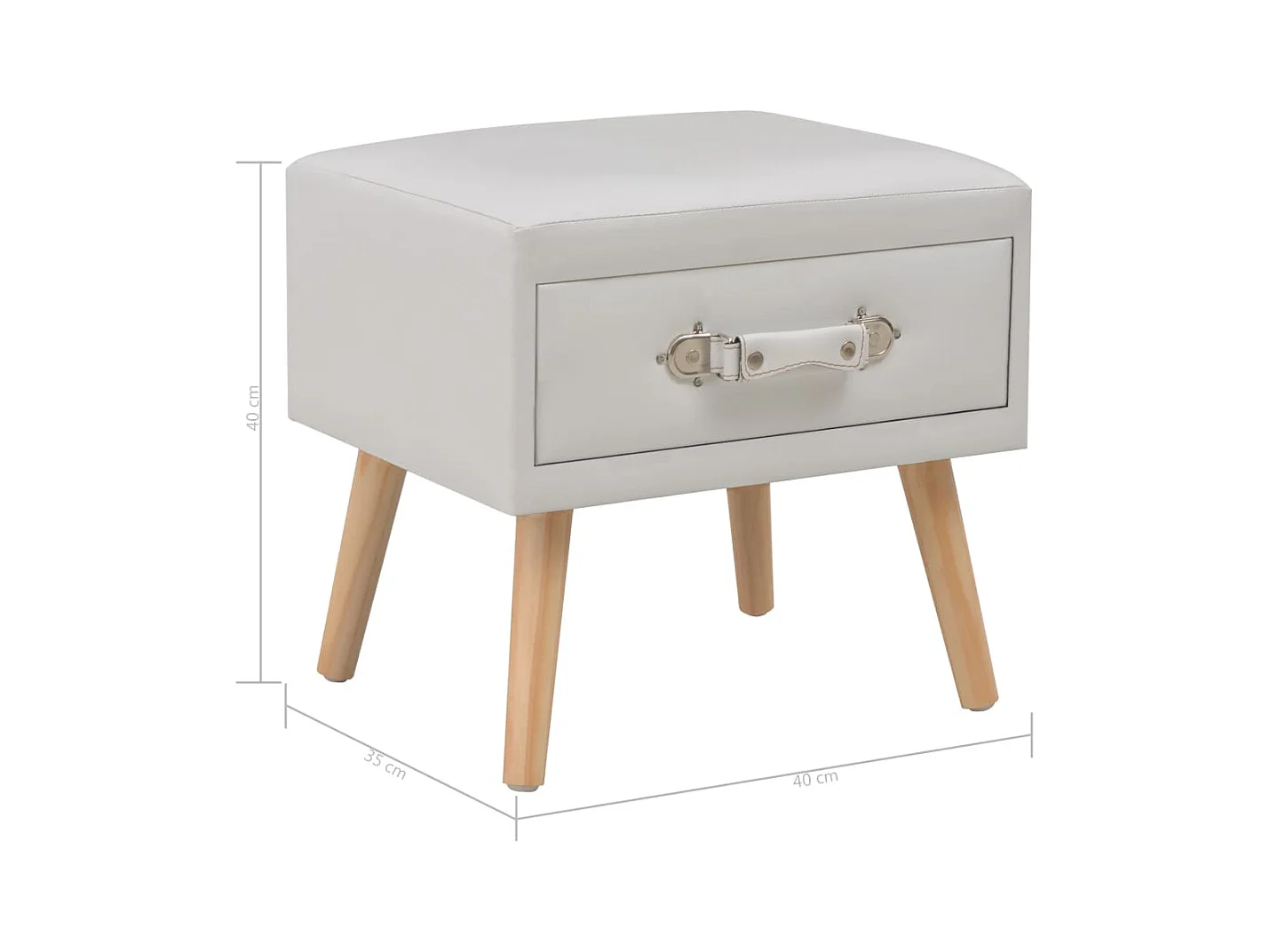 Mesitas de noche | Mesilla de noche 2 unidades 40x35x40 cm cuero sintético blanco