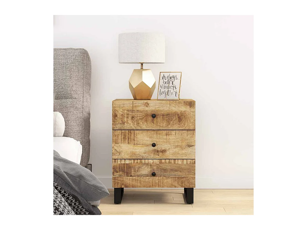 Mesita de noche | Mesilla de noche madera mango madera contrachapada 50x33x62 cm