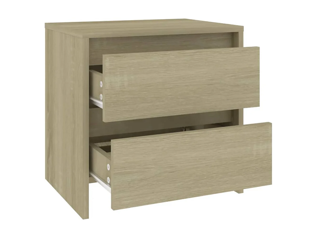 Nachttisch 2er Set-Beistelltisch Sonoma-Eiche 45x34,5x44,5 cm Holzwerkstoff SHL75923