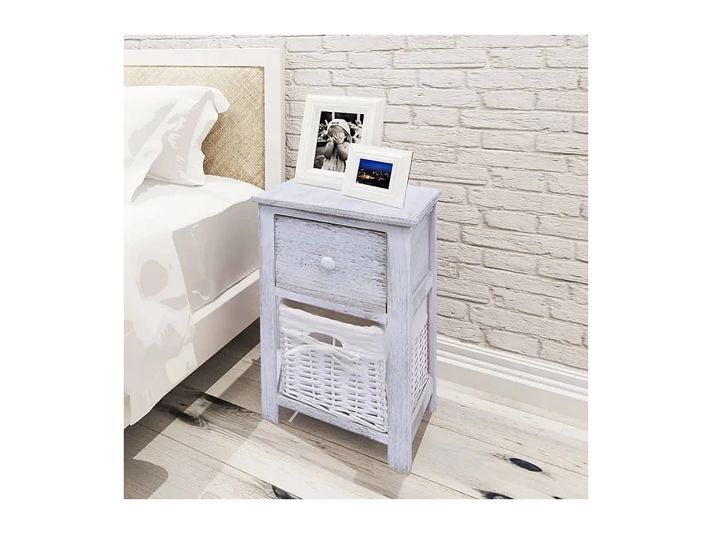 Mesitas de noche | Mesilla de noche 2 unidades madera blanca