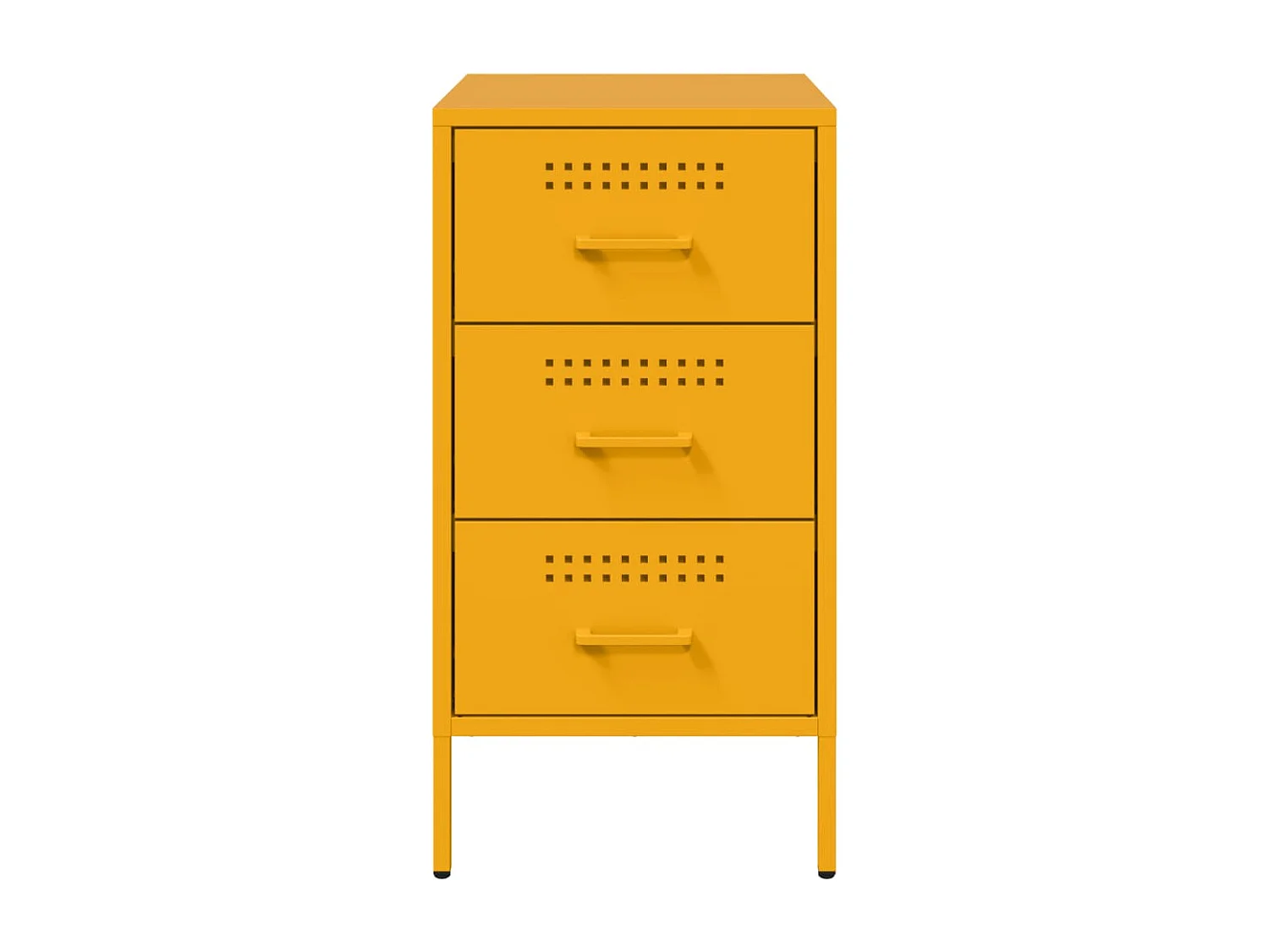 Nachttisch 2er Set-Beistelltisch-Nachttischkommode Senfgelb 36x39x68 cm Stahl SHL25040