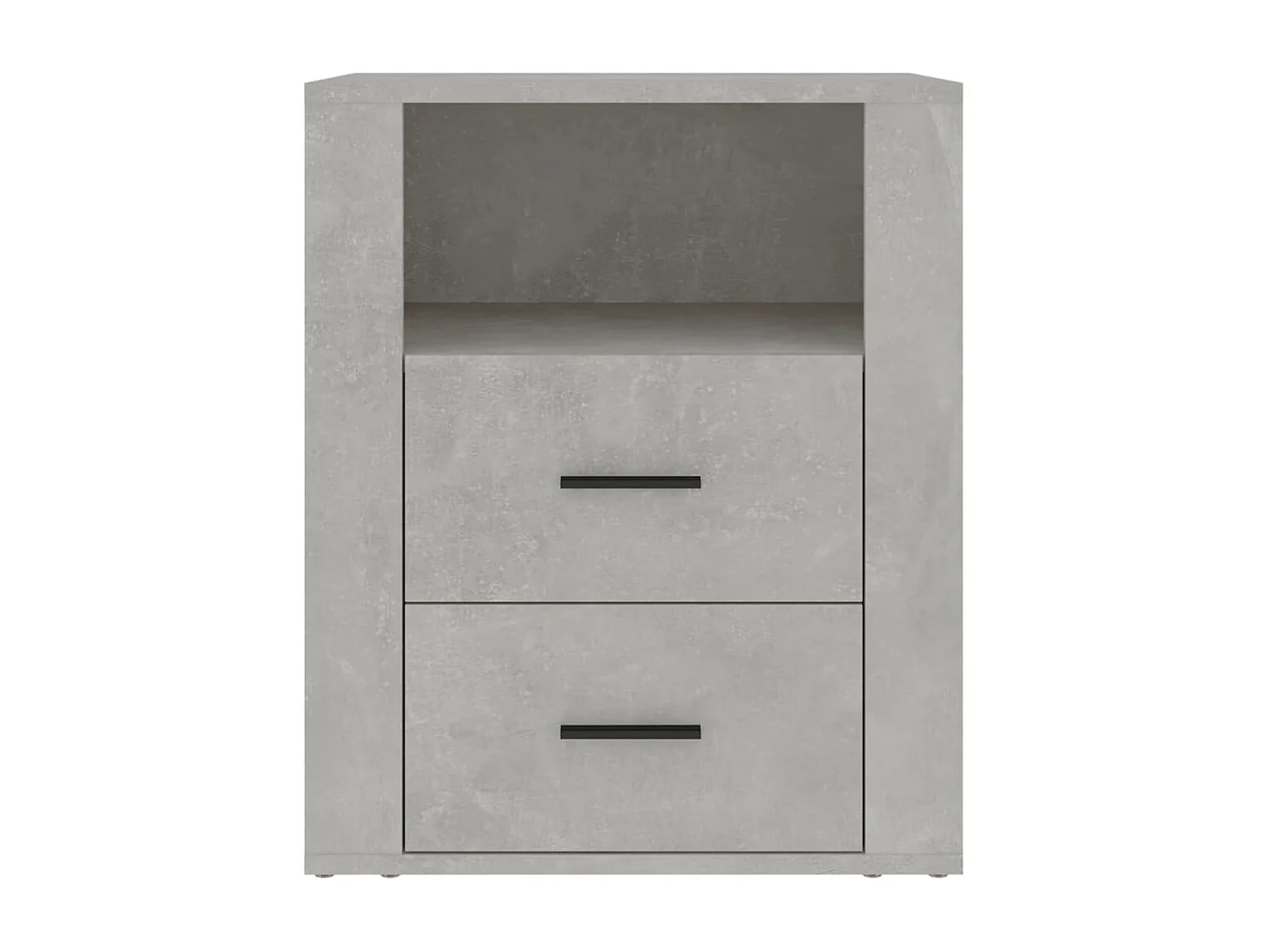 Mesita de noche | Mesilla de noche madera contrachapada gris hormigón 50x36x60 cm