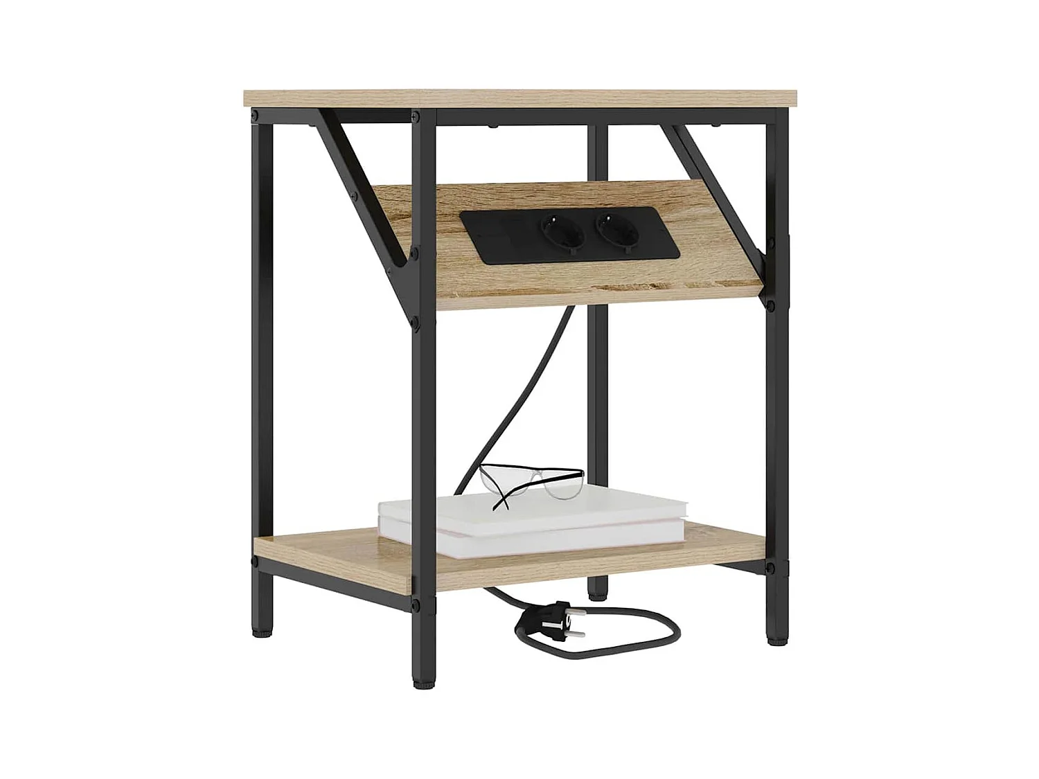 Mesa de Noche | Mesa auxiliar 2 uds. Roble Sonoma 38x30x48 cm