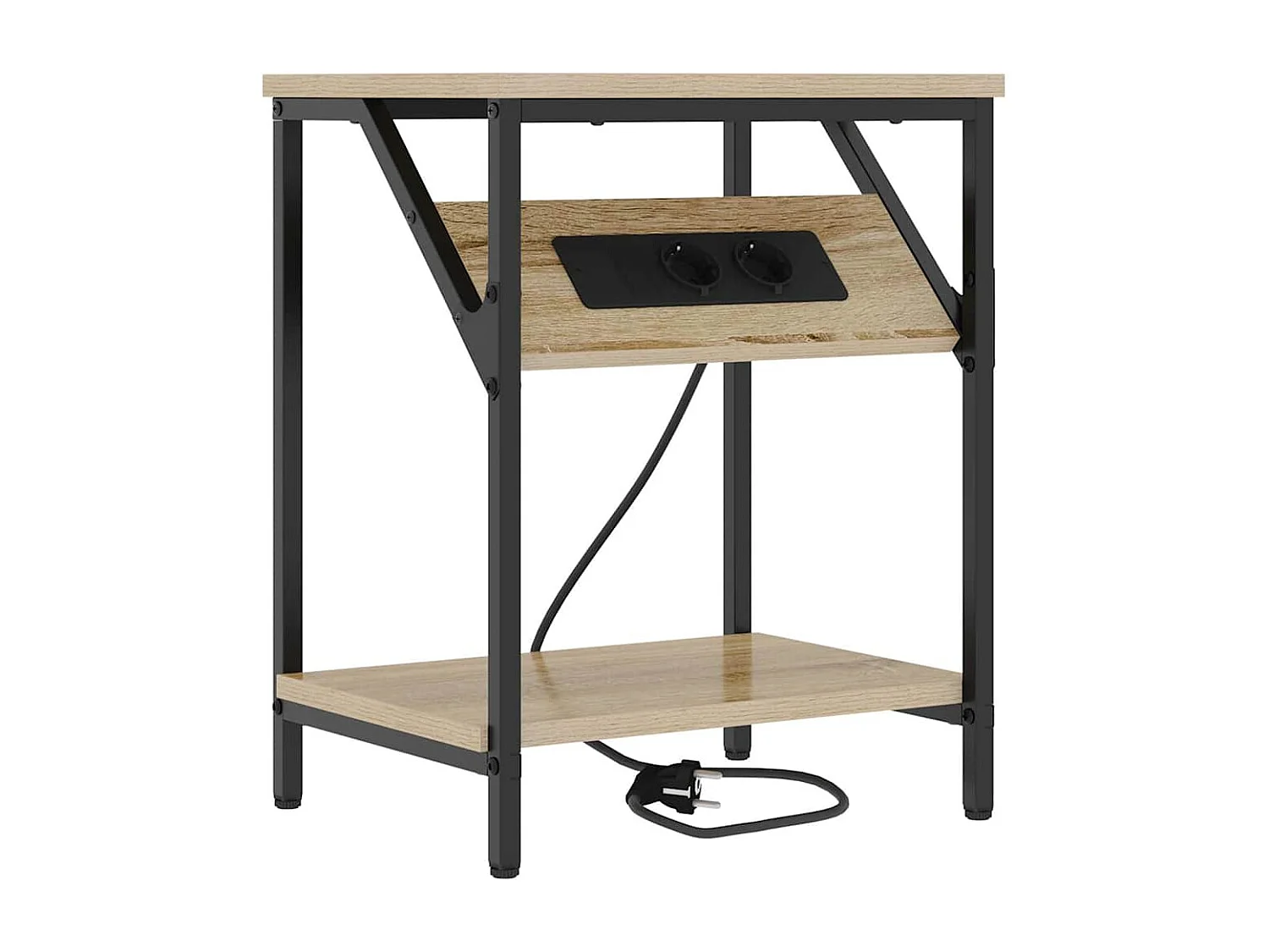 Mesa de Noche | Mesa auxiliar 2 uds. Roble Sonoma 38x30x48 cm