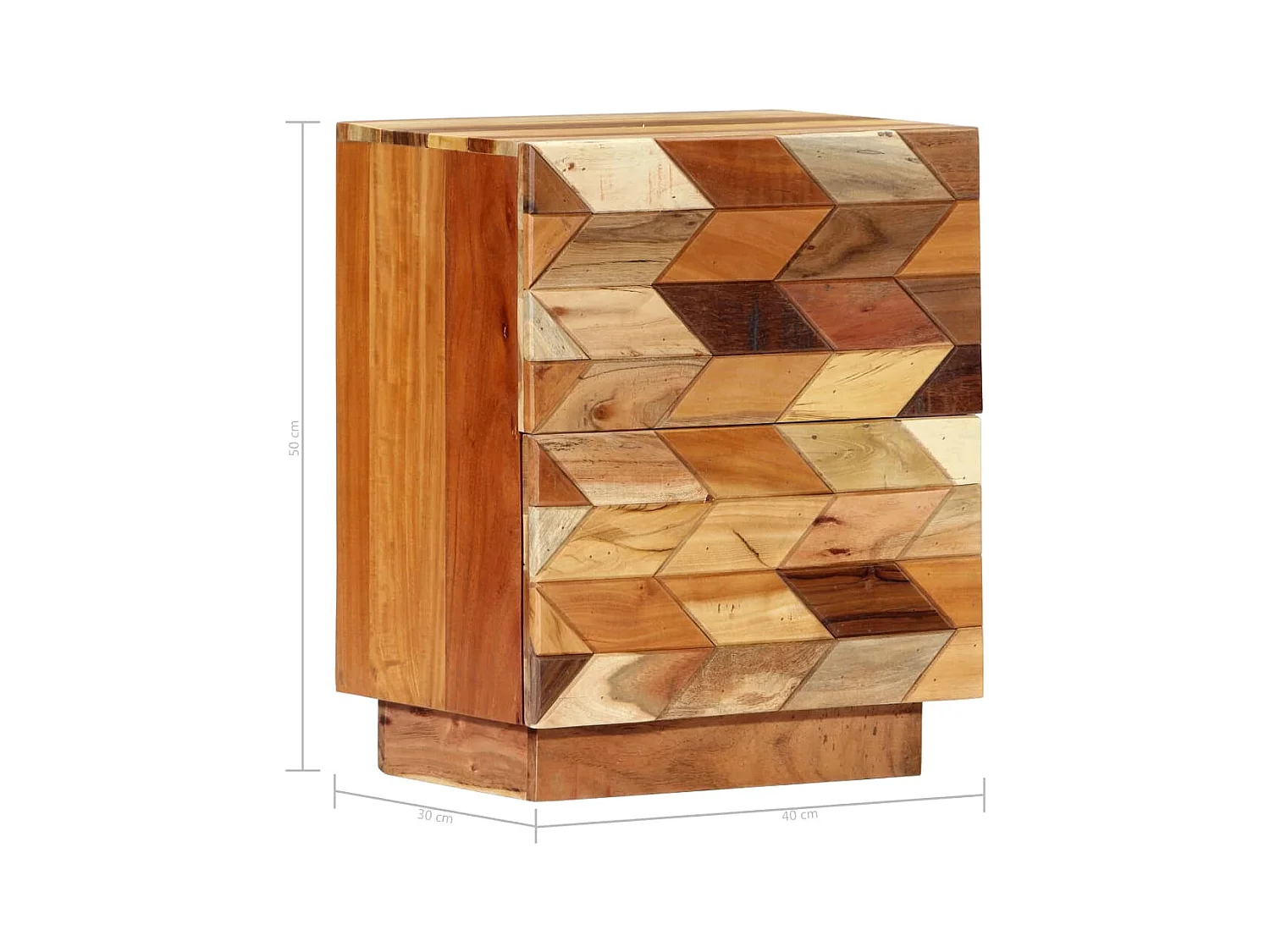 Mesita de noche | Mesilla de noche de madera maciza reciclada 40x30x50 cm