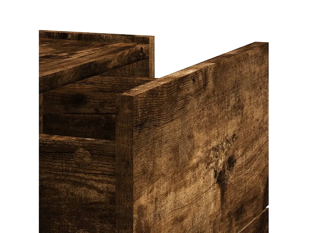 Nachttisch hängend 2er Set | Wand-Nachttische Räuchereiche 45x30x35 cm SHL85687