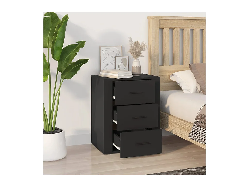 Table de chevet-Table d'appoint-Table de nuit Noir 50x36x60 cm Bois d’ingénierie