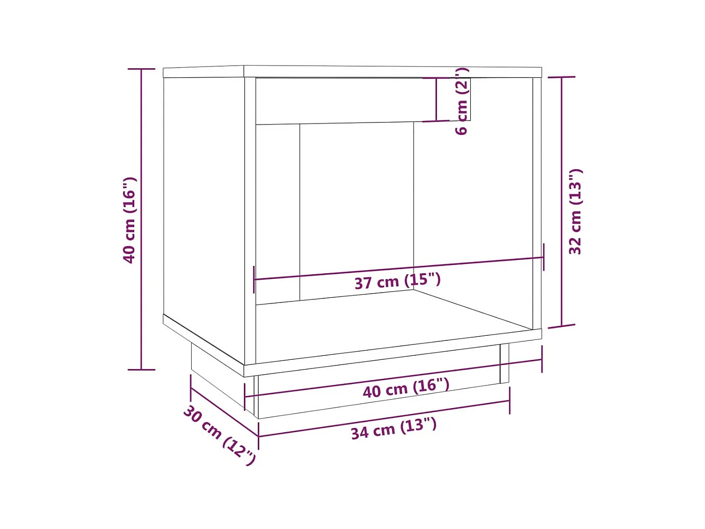 Mesitas de noche | Mesilla de noche 2 uds madera maciza de pino negro 40x30x40 cm