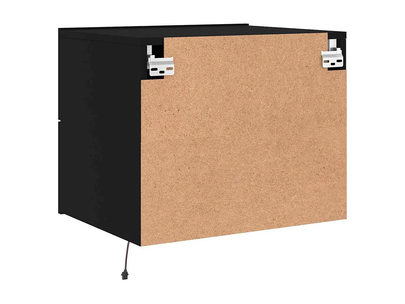 Mesita de noche | Mesilla de noche de pared con luces LED negro