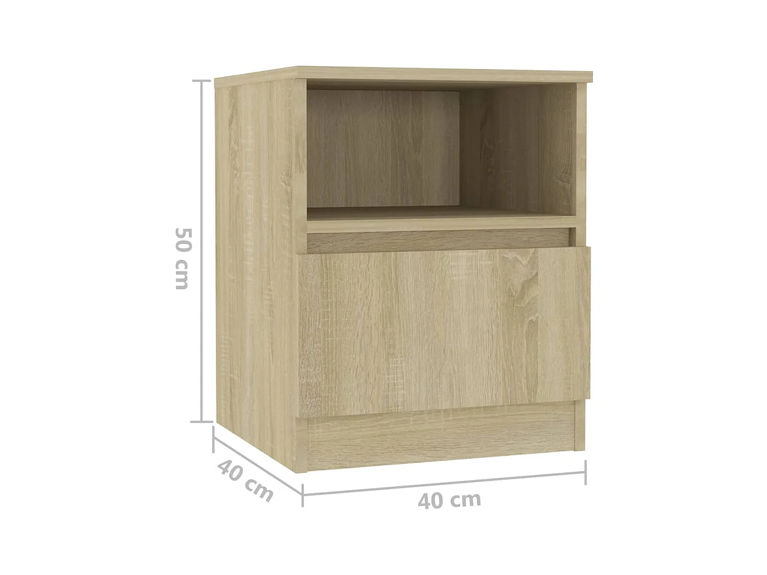 Mesitas de noche | Mesilla de noche 2 uds contrachapada roble Sonoma 40x40x50 cm