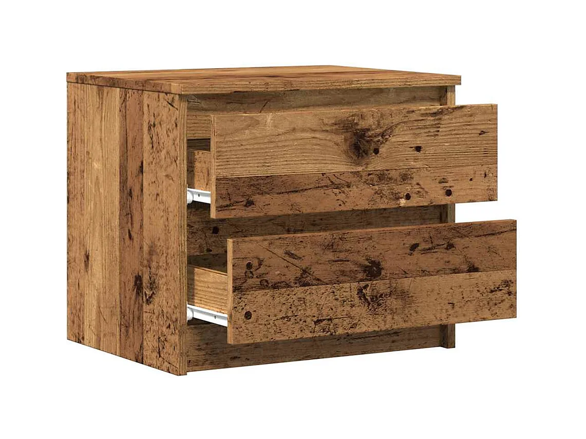 Mesita de noche | Mesilla de noche 2 uds madera ingeniería envejecida 50x40x43.5cm