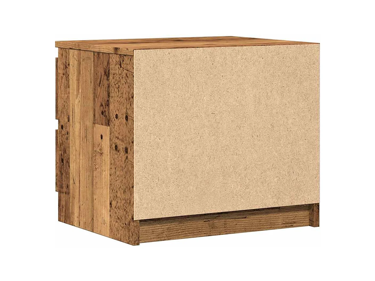 Mesita de noche | Mesilla de noche 2 uds madera ingeniería envejecida 50x40x43.5cm