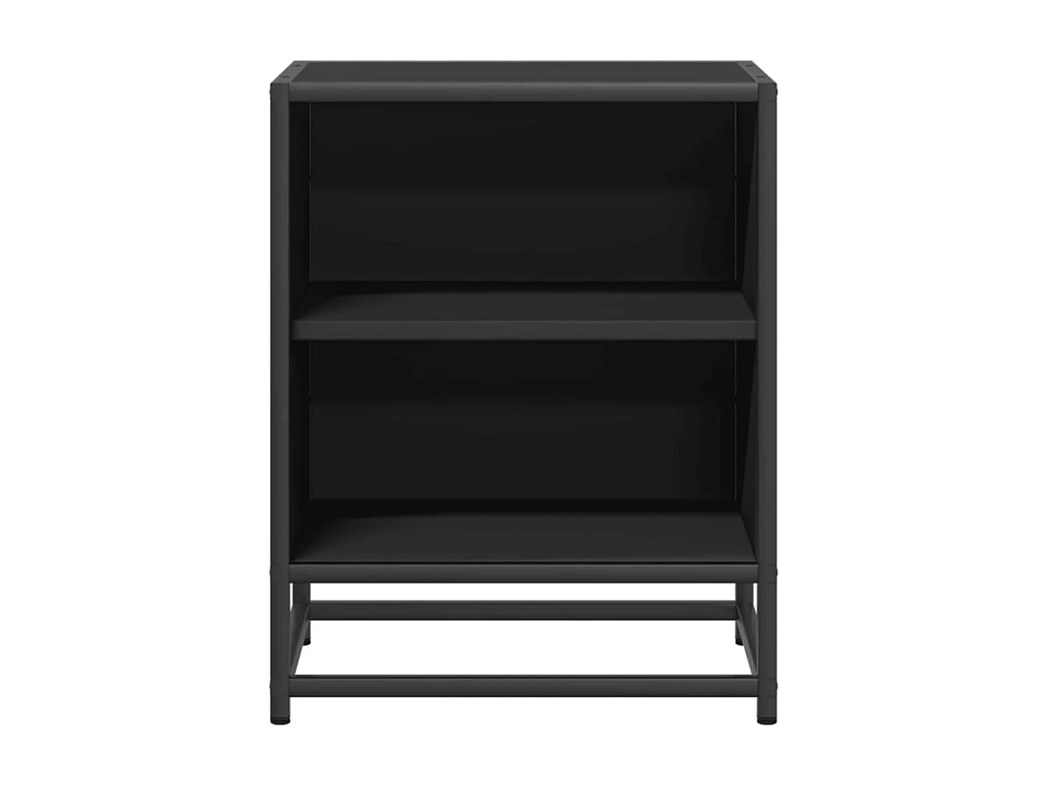 Mesitas de noche | Mesilla de noche 2uds madera ingeniería negro 40x31x50 cm metal