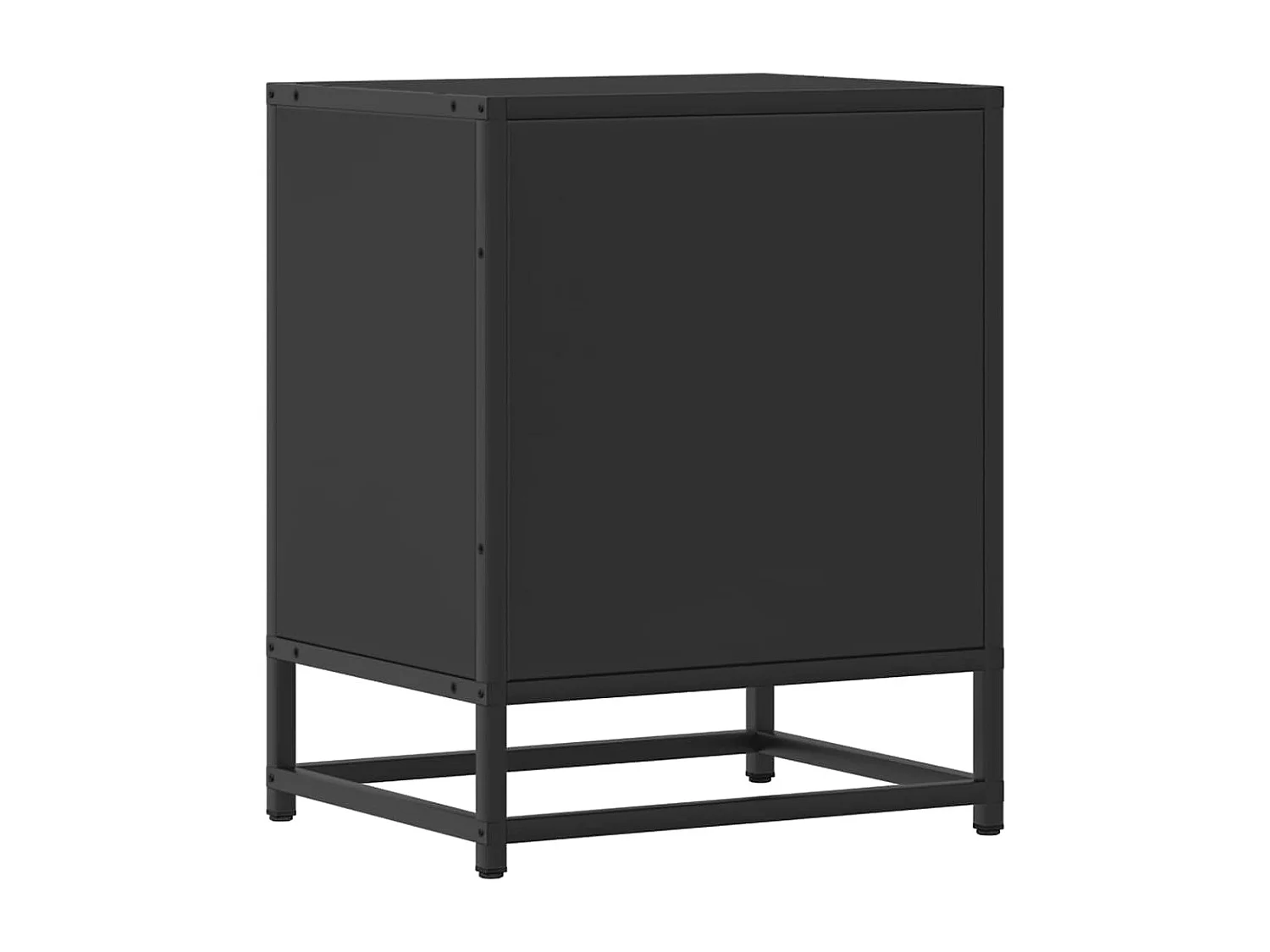 Mesitas de noche | Mesilla de noche 2uds madera ingeniería negro 40x31x50 cm metal