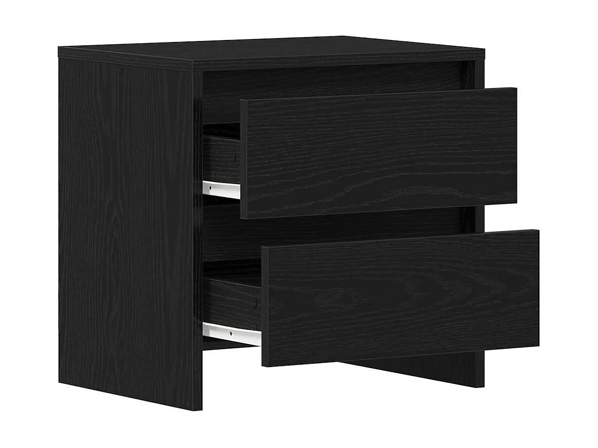 Mesita de Noche | Armario de Noche 2 uds con cajón Roble negro 45x34x44.5 cm