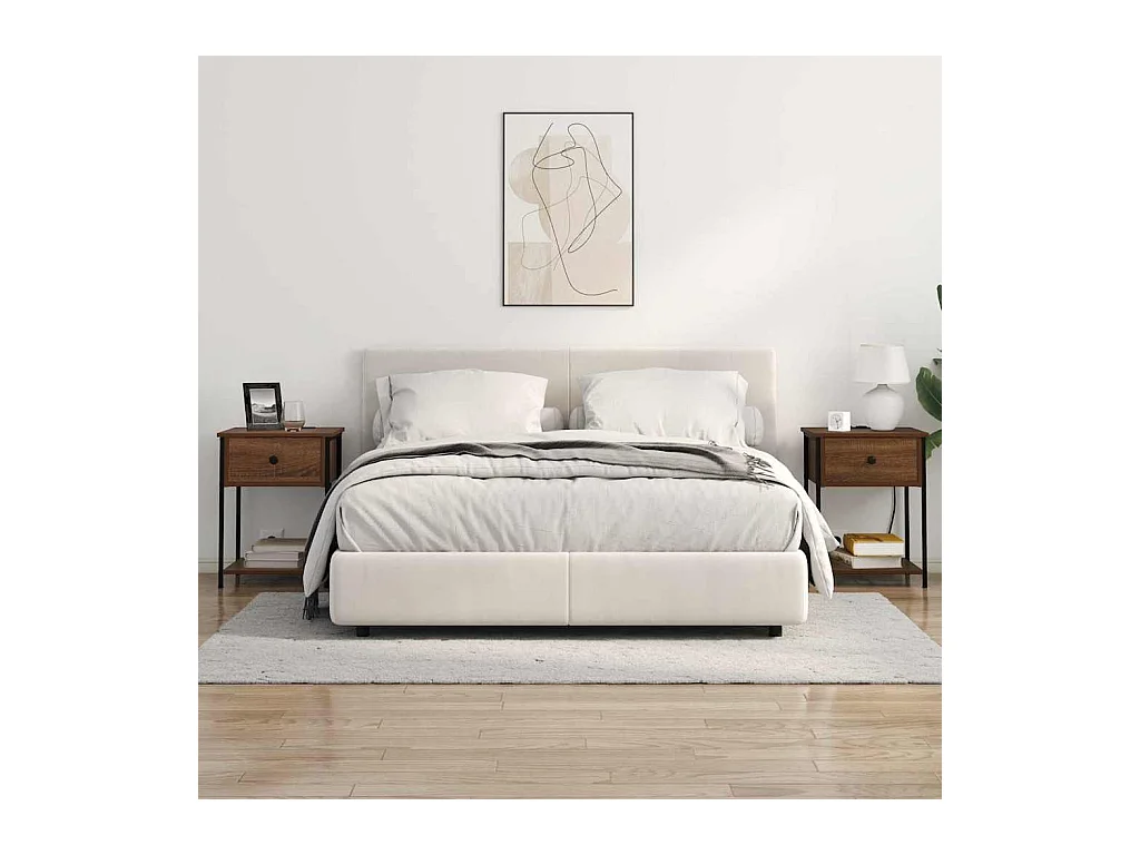 Mesita de Noche | Armario de Noche 2 uds con cajón Marrón roble 42x41x56 cm