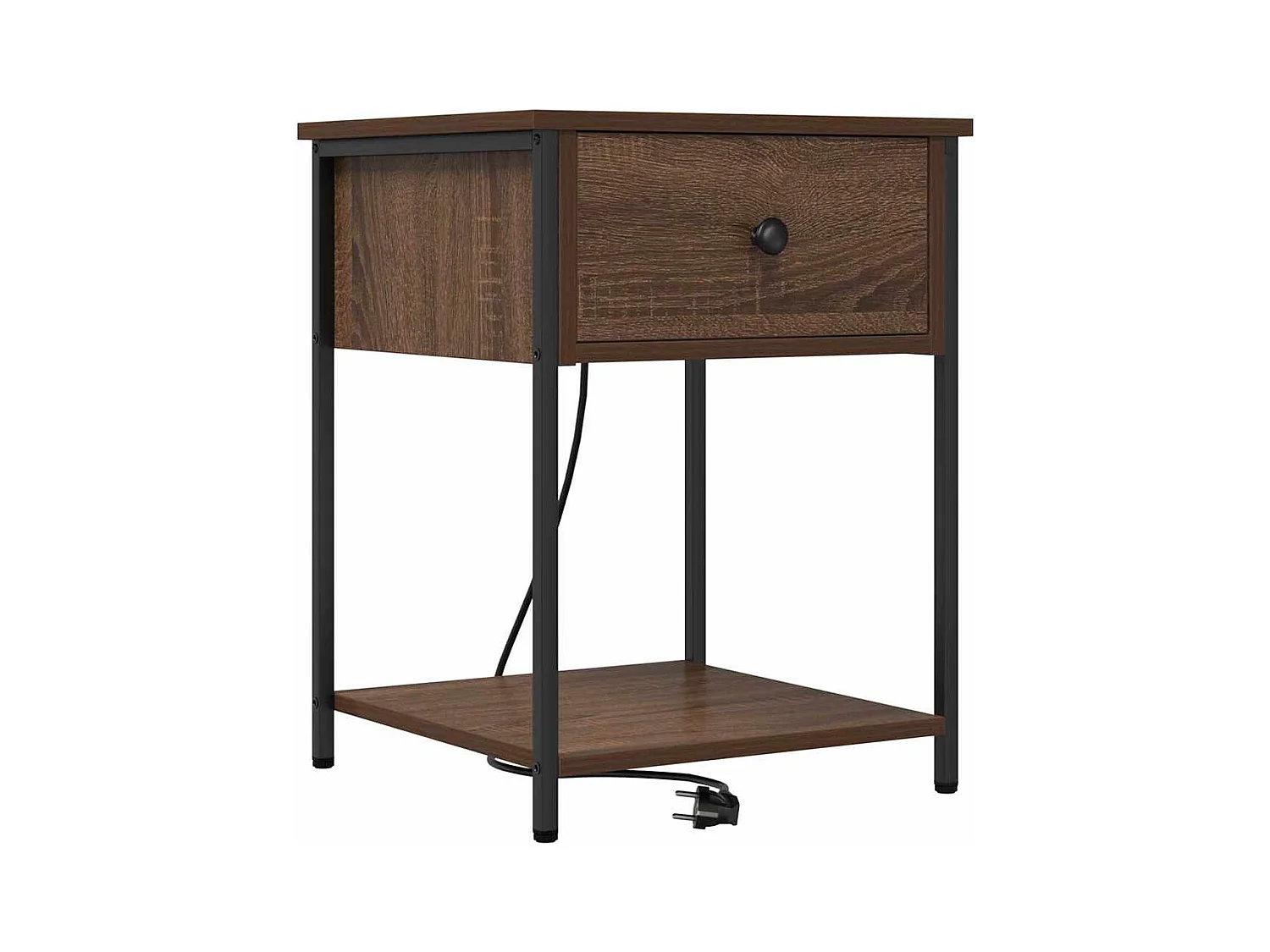 Mesita de Noche | Armario de Noche 2 uds con cajón Marrón roble 42x41x56 cm