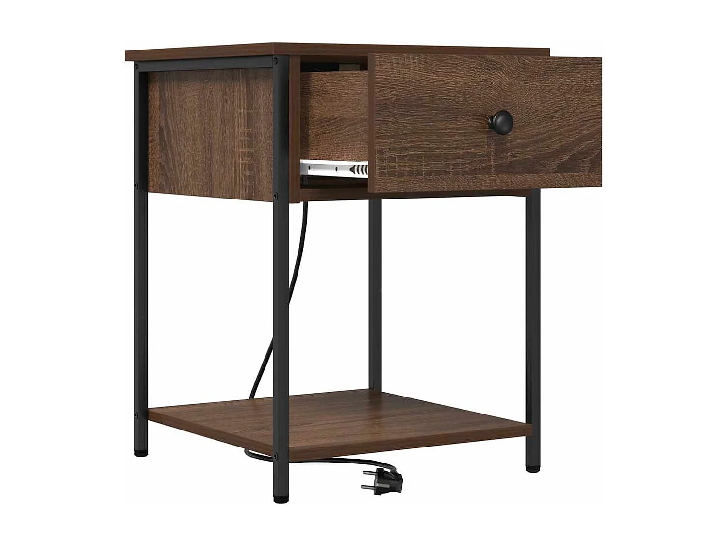 Nachttisch 2er Set-Beistelltisch Braun Eichen-Optik 42 x 41 x 56 cm SHL98719