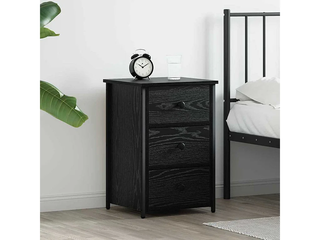 Mesita de Noche | Armario de Noche | Mesilla de noche con cajón Roble negro 40x36x60 cm