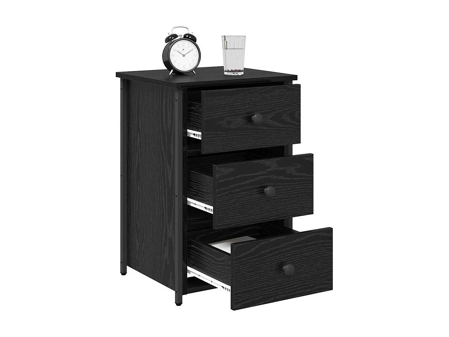 Mesita de Noche | Armario de Noche | Mesilla de noche con cajón Roble negro 40x36x60 cm
