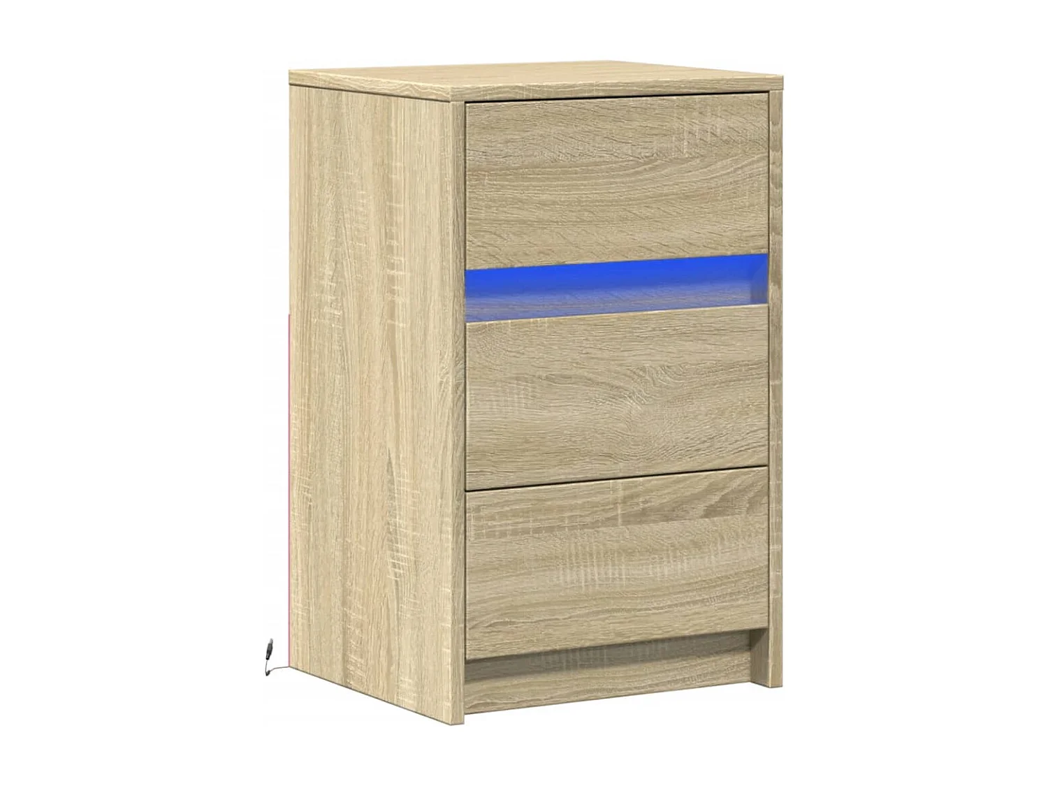 Nachttisch-Beistelltisch mit LED-Leuchten Sonoma Eiche Holzwerkstoff SHL18683