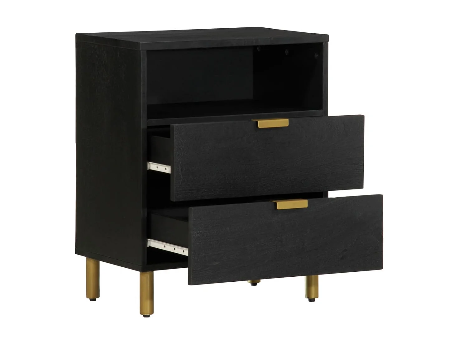 Nachttisch-Beistelltisch Schwarz 50x33x62 cm Holzwerkstoff SHL49955