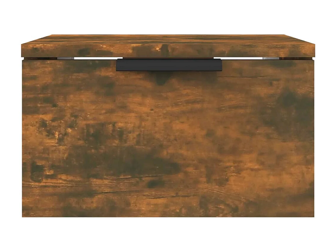 Mesita de noche | Mesilla de noche de pared color roble ahumado 34x30x20 cm