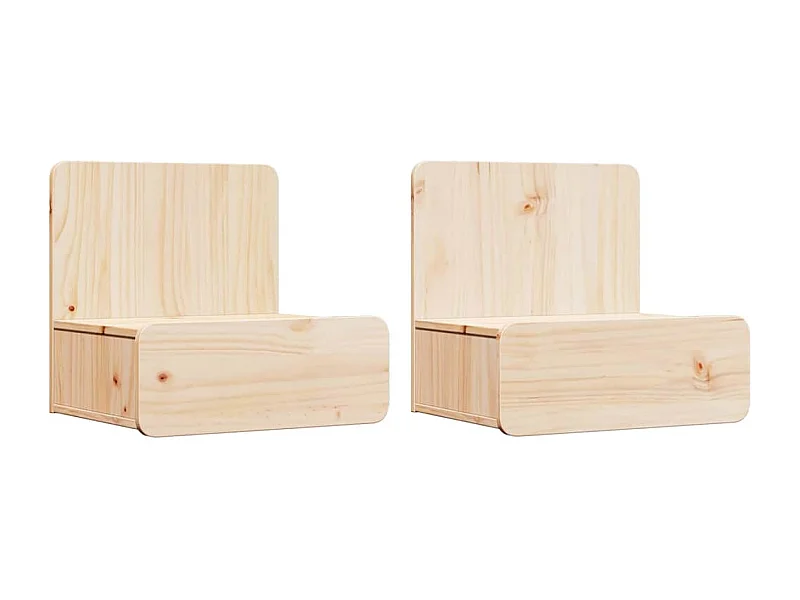 Mesa de Noche | Mesa auxiliar con cajón 2 uds. Marrón 44x32.5x40 cm