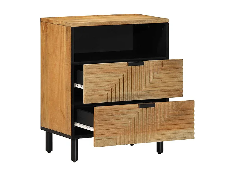 Table de chevet-Table d'appoint-Table de Nuit marron 50x33x60 cm bois de manguier massif