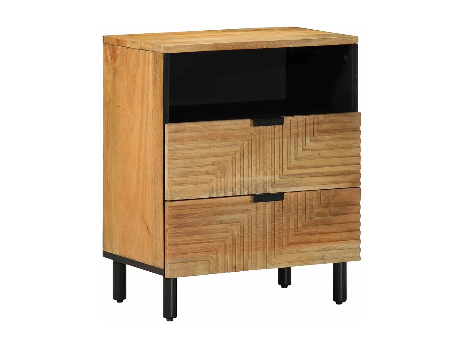 Nachtkastje | Bijzettafel Modern | Opbergkastje 50x33x60 cm massief mangohout bruin