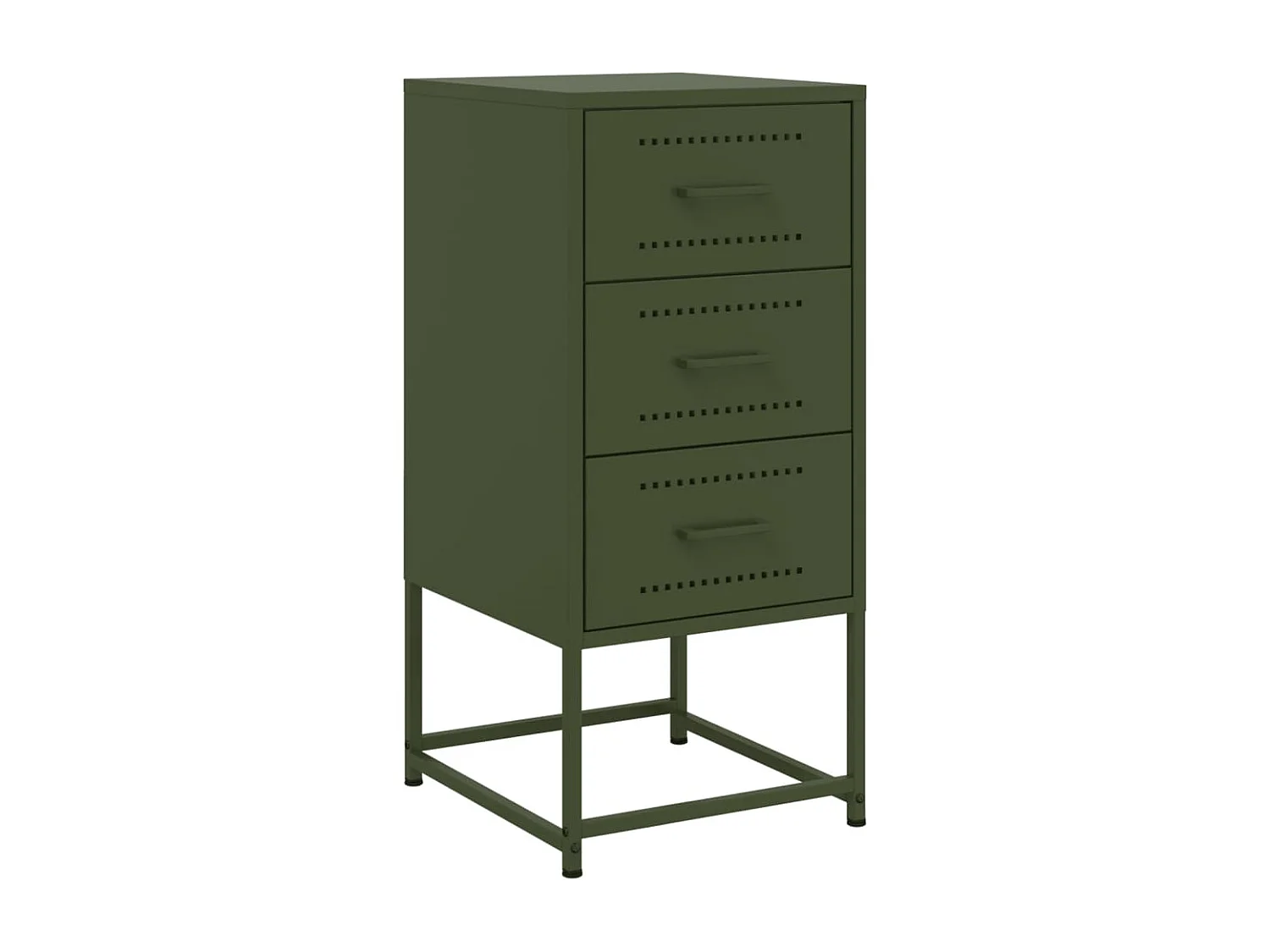 Nachttisch-Beistelltisch-Nachtschrank Olivgrün 36x39x78 cm Stahl SHL72710