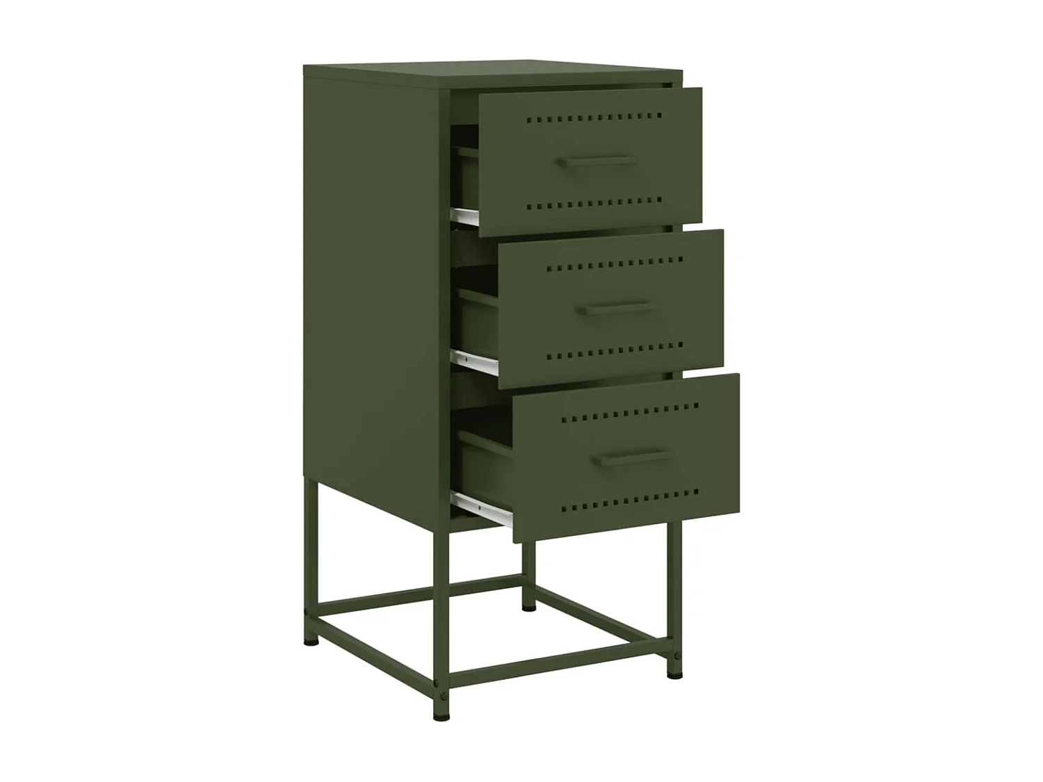 Nachttisch-Beistelltisch-Nachtschrank Olivgrün 36x39x78 cm Stahl SHL72710