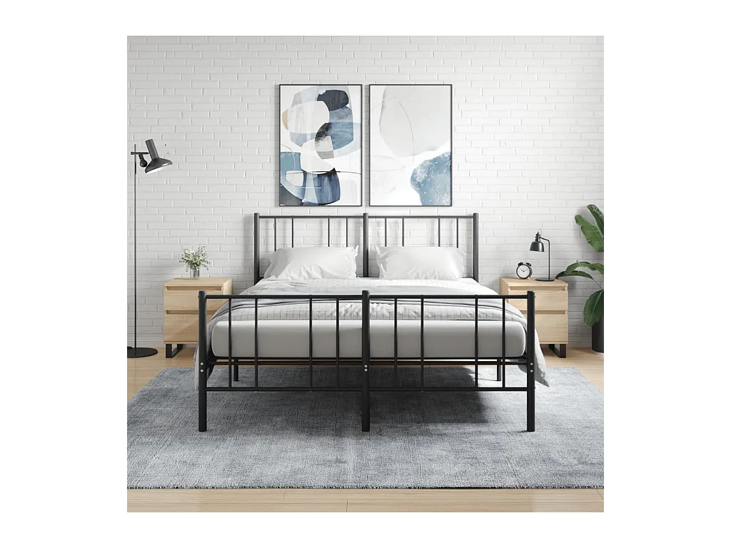 Mesitas de noche | Mesilla de noche 2 uds madera ingeniería roble Sonoma 40x35x50 cm