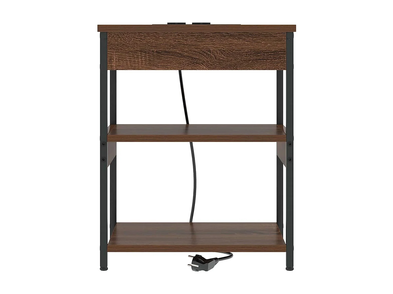 Mesita de Noche | Mesa auxiliar | Armario de Noche 2 uds. Marrón roble Madera contrachapada