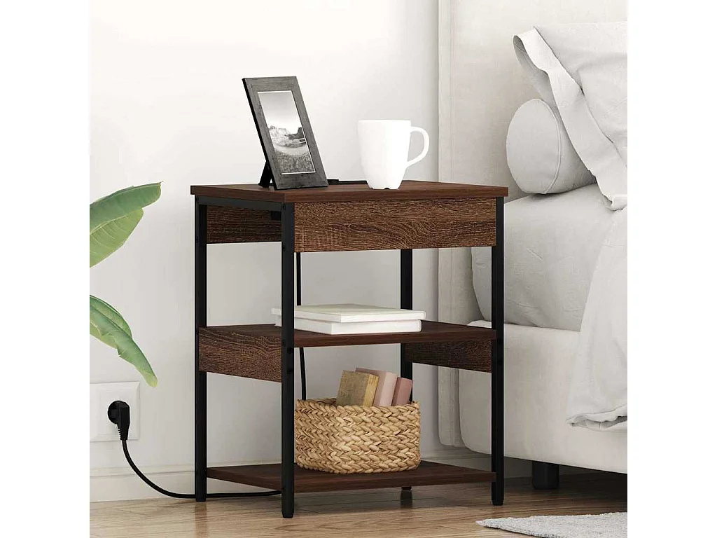 Comodini 2 pz | Tavolino da notte Rovere Marrone 41x31x51 cm SHL3199