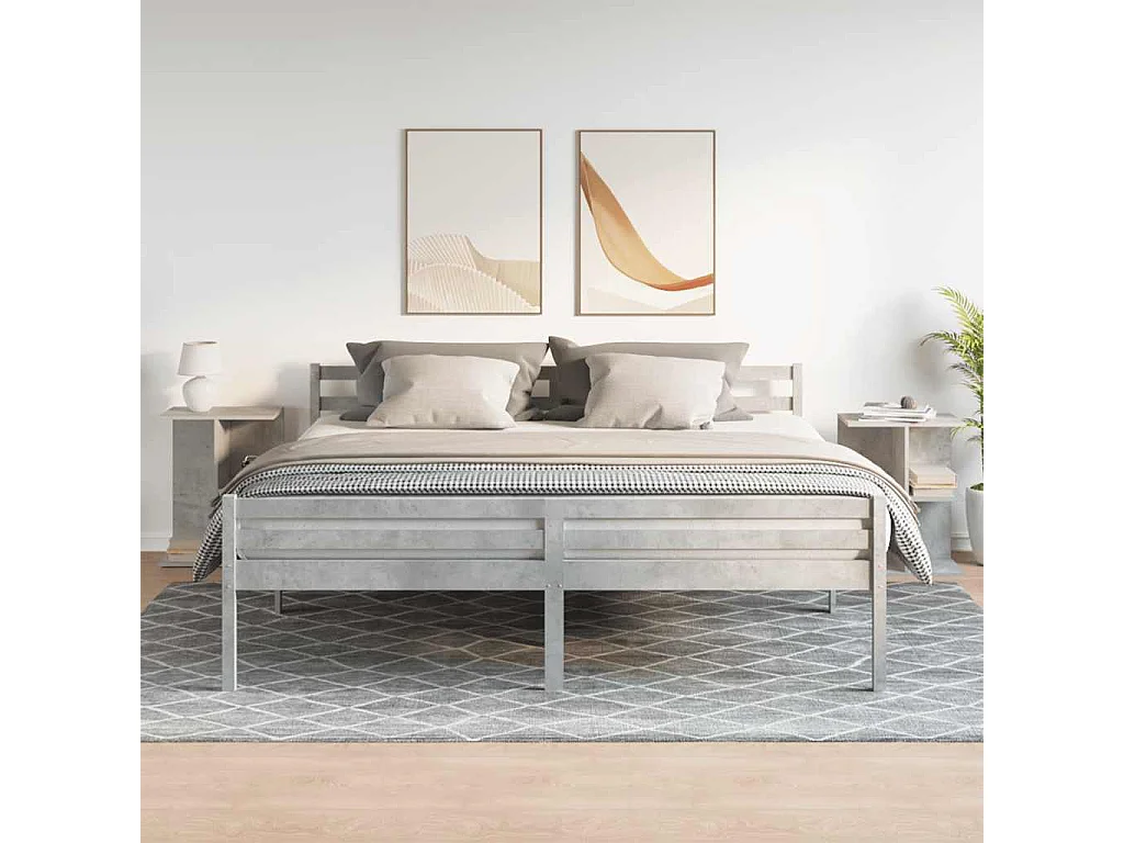 Tables de chevet lot de 2 avec Étagère de Rangement gris béton 46,5x29x61 cm bois ingénierie