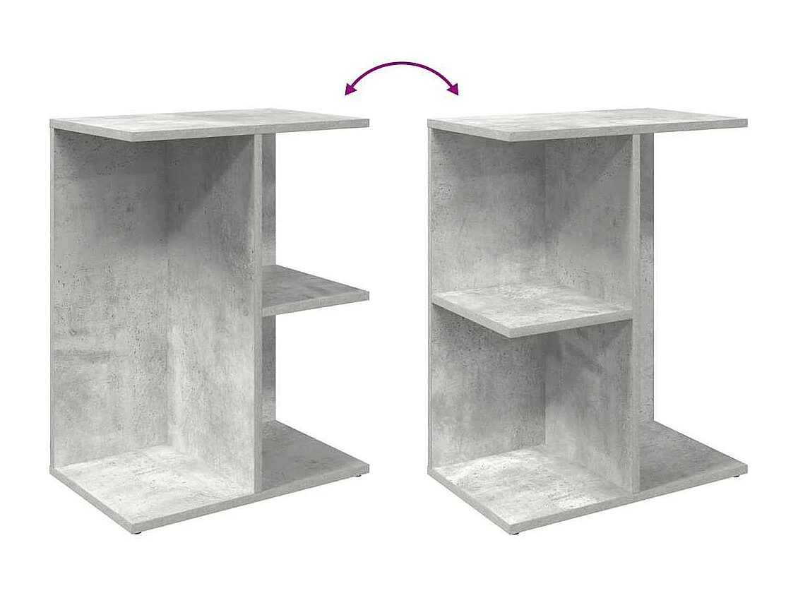 Tables de chevet lot de 2 avec Étagère de Rangement gris béton 46,5x29x61 cm bois ingénierie