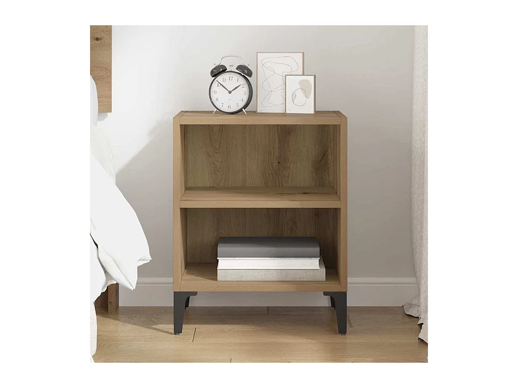 Mesita de Noche | Armario de Noche | Mesa auxiliar Roble artisan 40x30x50 cm