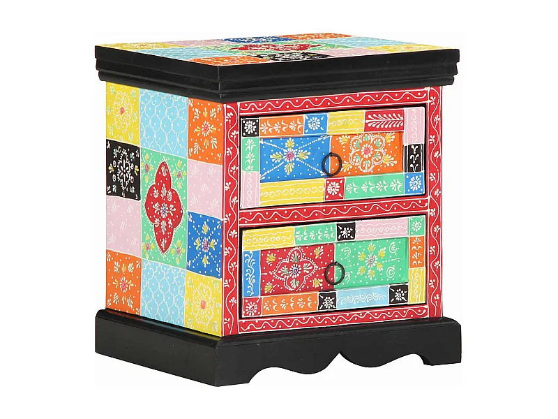 Mesita de Noche | Armario de Noche 2 uds con cajón Multicolor 40x35x45 cm