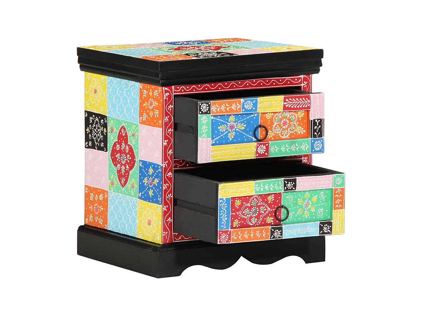 Mesita de Noche | Armario de Noche 2 uds con cajón Multicolor 40x35x45 cm