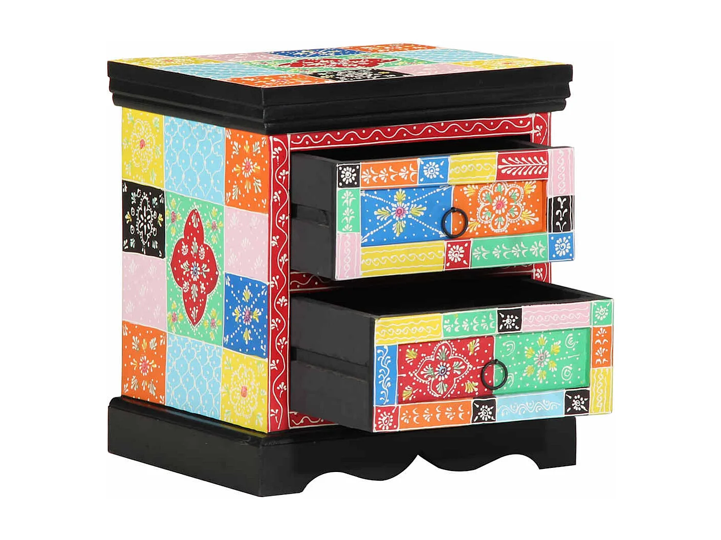 Mesita de Noche | Armario de Noche 2 uds con cajón Multicolor 40x35x45 cm