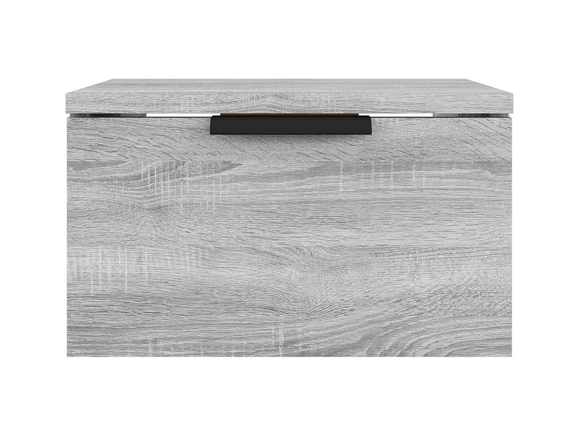 Mesita de noche | Mesilla de noche de pared color gris Sonoma 34x30x20 cm