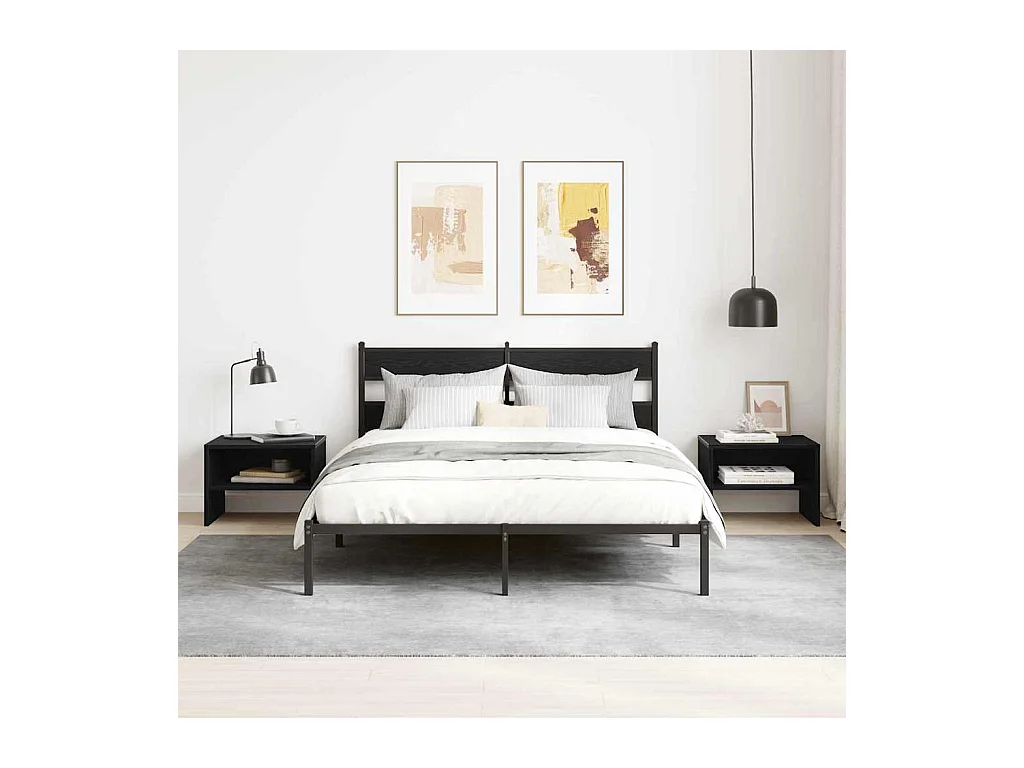 Mesita de Noche | Armario de Noche | Mesa auxiliar Roble negro 40x40x30 cm