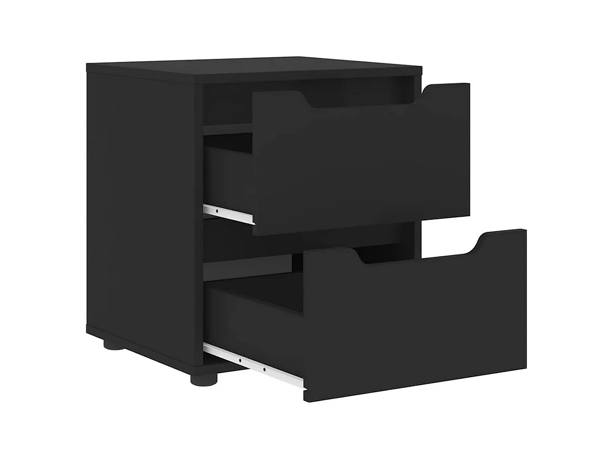 Table de chevet-Table d'appoint-Table de nuit VISNES noir 45x40x50 cm bois d'ingénierie