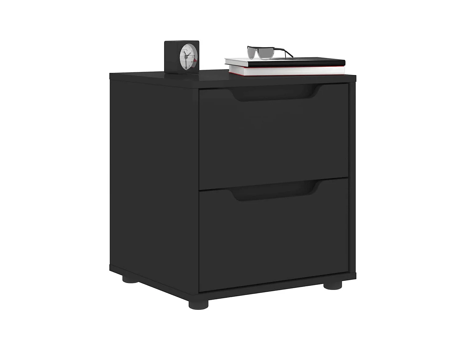 Mesilla de noche | Mesita de noche VISNES negra 45x40x50 cm madera de ingeniería